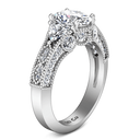Pave Oval Diamond Engagement Ring Heritage 14K White Gold