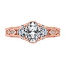 Pave Diamond Engagement Ring Heritage 14K Rose Gold