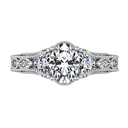 Pave Oval Diamond Engagement Ring Heritage 14K White Gold