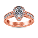 Halo Diamond  Engagement Ring Candence  14K Rose Gold