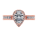 Halo Diamond  Engagement Ring Candence  14K Rose Gold