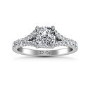 Pave Cushion Cut Diamond Engagement Ring Riverton 14K White Gold