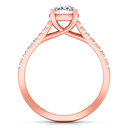 Pave Diamond Cushion Cut Engagement Ring Riverton 14K Rose Gold