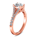 Pave Diamond Cushion Cut Engagement Ring Riverton 14K Rose Gold