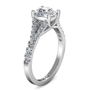 Pave Cushion Cut Diamond Engagement Ring Riverton 14K White Gold