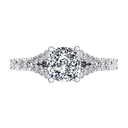 Pave Cushion Cut Diamond Engagement Ring Riverton 14K White Gold