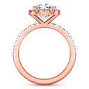 Halo Diamond Cushion Cut Engagement Ring Jessica 14K Rose Gold