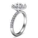 Halo Cushion Cut Diamond Engagement Ring Jessica 14K White Gold