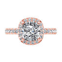 Halo Diamond Cushion Cut Engagement Ring Jessica 14K Rose Gold