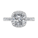 Halo Cushion Cut Diamond Engagement Ring Jessica 14K White Gold