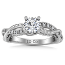 Round Diamond Pave Engagement Ring Maeve 14K White Gold