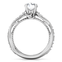 Round Diamond Pave Engagement Ring Maeve 14K White Gold