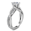 Round Diamond Pave Engagement Ring Maeve 14K White Gold