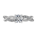 Round Diamond Pave Engagement Ring Maeve 14K White Gold