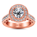 Halo Diamond Engagement Ring Angeline 14K Rose Gold