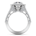 Round Diamond Halo Engagement Ring Angeline 14K White Gold