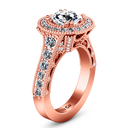 Halo Diamond Engagement Ring Angeline 14K Rose Gold