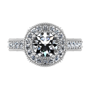 Round Diamond Halo Engagement Ring Angeline 14K White Gold