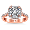 Halo Diamond Cushion Cut Engagement Ring Adalyn 14K Rose Gold