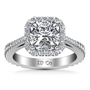 Halo Cushion Cut Diamond Engagement Ring Adalyn 14K White Gold
