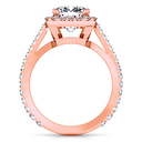 Halo Diamond Cushion Cut Engagement Ring Adalyn 14K Rose Gold