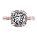 Halo Diamond Cushion Cut Engagement Ring Adalyn 14K Rose Gold