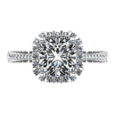 Halo Cushion Cut Diamond Engagement Ring Adalyn 14K White Gold