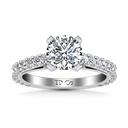 Round Diamond Pave Engagement Ring Eden 14K White Gold