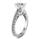 Round Diamond Pave Engagement Ring Eden 14K White Gold