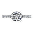 Round Diamond Pave Engagement Ring Eden 14K White Gold
