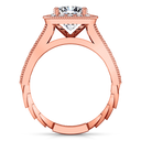 Halo Diamond Cushion Cut Engagement Ring Geneve 14K Rose Gold