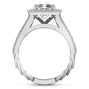 Halo Cushion Cut Diamond Engagement Ring Geneve 14K White Gold