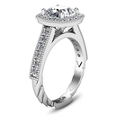 Halo Cushion Cut Diamond Engagement Ring Geneve 14K White Gold