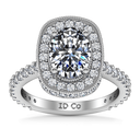 Halo Oval Diamond Engagement Ring Camille 14K White Gold