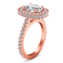 Halo Diamond Oval Engagement Ring Camille 14K Rose Gold