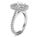 Halo Oval Diamond Engagement Ring Camille 14K White Gold