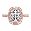 Halo Diamond Oval Engagement Ring Camille 14K Rose Gold