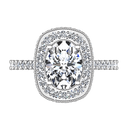 Halo Oval Diamond Engagement Ring Camille 14K White Gold