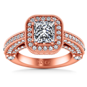 Halo Diamond Cushion Cut Engagement Ring Leilani 14K Rose Gold