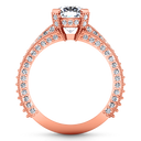 Pave Diamond Cushion Cut Engagement Ring Zahra 14K Rose Gold