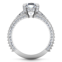 Pave Cushion Cut Diamond Engagement Ring Zahra 14K White Gold