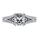 Pave Cushion Cut Diamond Engagement Ring Zahra 14K White Gold