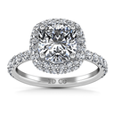 Halo Cushion Cut Diamond Engagement Ring Kristine 14K White Gold