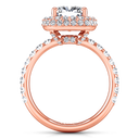 Halo Diamond Cushion Cut Engagement Ring Kristine 14K Rose Gold