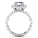 Halo Cushion Cut Diamond Engagement Ring Kristine 14K White Gold