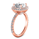 Halo Diamond Cushion Cut Engagement Ring Kristine 14K Rose Gold