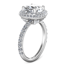 Halo Cushion Cut Diamond Engagement Ring Kristine 14K White Gold