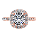 Halo Diamond Cushion Cut Engagement Ring Kristine 14K Rose Gold