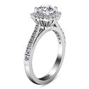 Round Diamond Halo Engagement Ring Mallory 14K White Gold