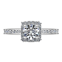 Round Diamond Halo Engagement Ring Mallory 14K White Gold
